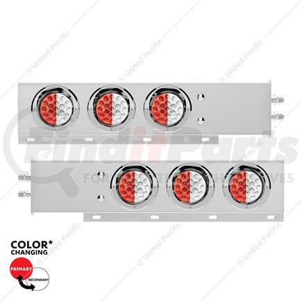 United Pacific 61043 Trailer Light - 2.5" Bolt Pattern, SS, Spring Loaded Bar, with 6x (19) Red and White LED