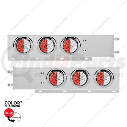 United Pacific 61047 Trailer Light - 3.75" Bolt Pattern, SS, Spring Loaded Bar, with 6x (19) Red and White LED