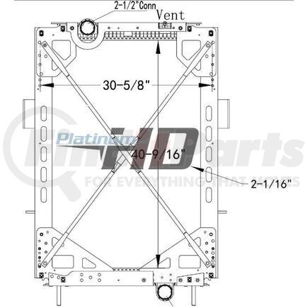Kenworth HDC010492PAF 2008-2016 Kenworth T660, T880, W900 Plastic/Aluminum Radiator With Framework   Design Style  Plastic/Aluminum With Frame  Height  40-1/2  Width  30-5/8  Depth  2  Inlet  2 1/2 Inch Connection  Outlet  2 1/2 Inch Connection  Engine Oil Cooler