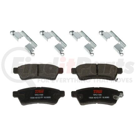 TRW TPM1100 Disc Brake Pad Set - New, Rear, For 2005-2020 Nissan Frontier