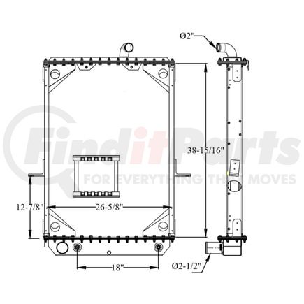 Reach Cooling 42-10320 MACK LE -LEU SERIES 1996-2002
39.00" x 26.25" x 2.25"  Inlet: 2.0