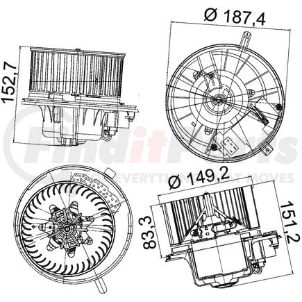 Mahle AB149000P HVAC Blower Motor