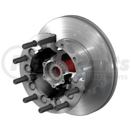 ConMet 10083194 Disc Brake Rotor and Hub Assembly - Front, U-Section Rotor, Iron Hub, 2.72 in. Stud, Aluminum Wheels