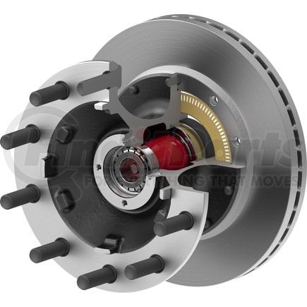 ConMet 10119629 Disc Brake Rotor and Hub Assembly - Front, Flat Rotor, Iron Hub, 2.01 in. Stud, Steel Wheels