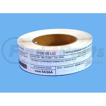 Mopar 47480543AA LABEL