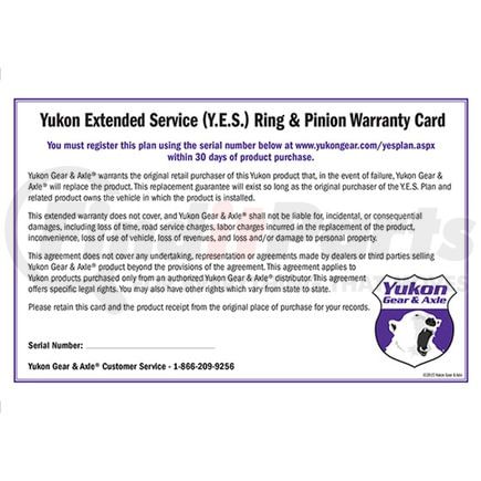 Yukon YESRP Yukon Extended Service plan for ring/pinion