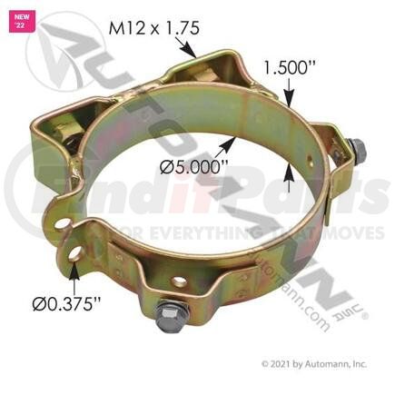 Automann 562.U591030Z Exhaust Muffler Heat Shield, 5 inch Bracket, Flat Mounted, Zinc Coated