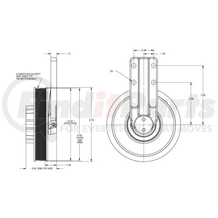 Kit Masters 010019778X Kysor-Style Hub - Remanufactured