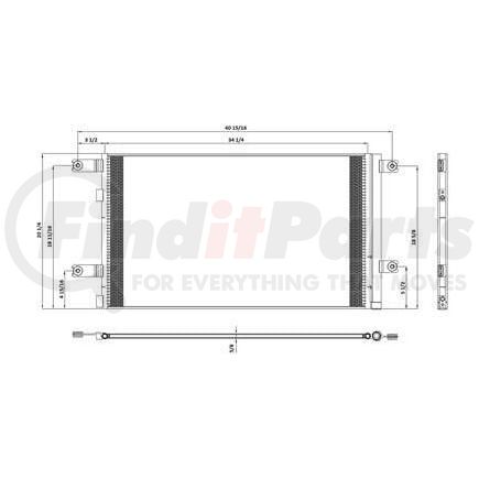 International HDH010801 A/C Condenser - For 2018-Newer International LT RH Series, 34 1/4x20 1/4x5/8in, Navistar Compatible