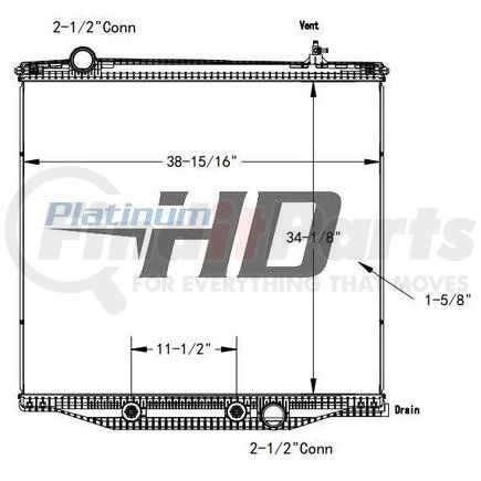 International HDC011265PA Radiator, Navistar Compatible