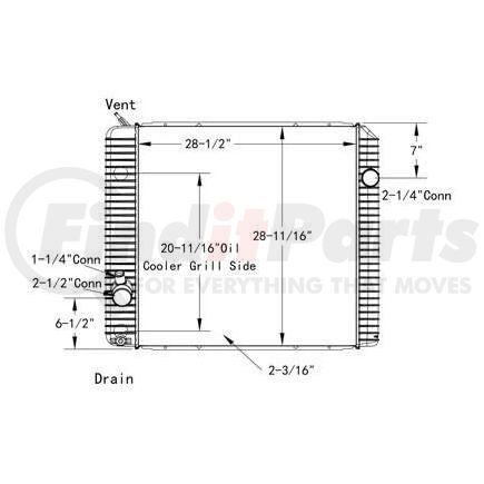 International HDC010881PA Radiator, Navistar Compatible