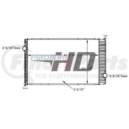 International HDC010419PA Radiator - Plastic Aluminum, 44 3/16x27 9/16x2 1/4in, Navistar Compatible