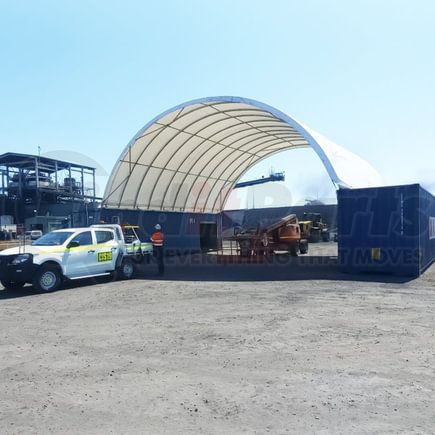 World American AG03-0003 Tent - 20' L x 20' W x 6-1/2' H, White, 21oz, PVC, No End Walls, for Shipping Container