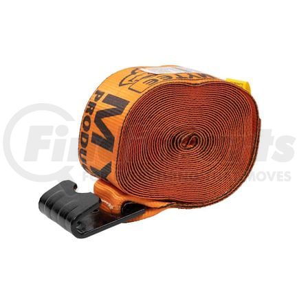 World American CS01-0053 Winch Strap - 4" x 30', Orange (High Abrasion), with Flat Hook
