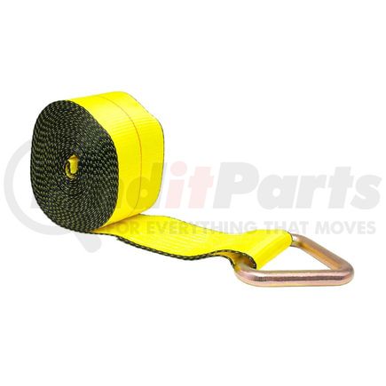 World American CS01-0057 Winch Strap - 4" x 30', Yellow, with Delta Ring