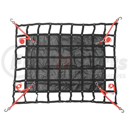 World American CS02-0001 Cargo Net - Black, Small, 4.75' x 6', 18 oz. Vinyl, with Ratchet & Carrying Case