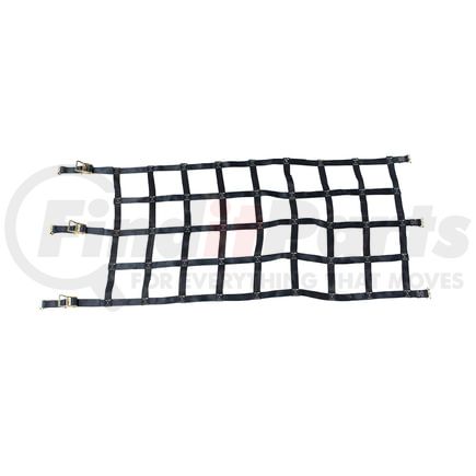 World American CS02-0002 Cargo Net - Black, 3.5' x 6.8', with Ratchet and E-Track Fittings