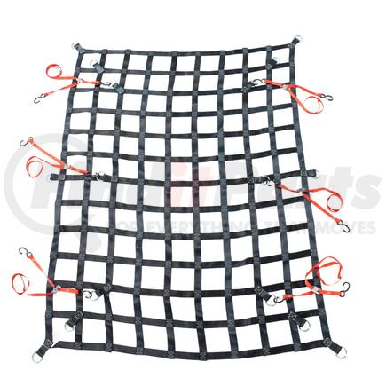 World American CS02-0003 Cargo Net - Small, 4.75' x 6', with D-Rings and Cam-Buckle Ratchet Straps