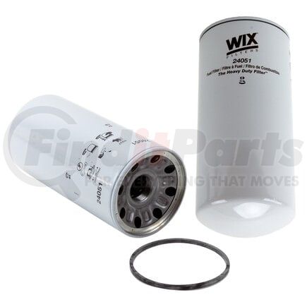 WIX Filters 24051 Fuel Filter - x-ref NapaGold 4051, Spin-On, Enhanced Cellulose