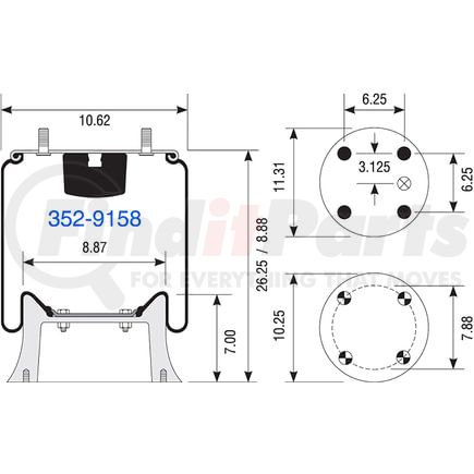 Dayton Parts 352-9158 AIR SPRING W013589158
