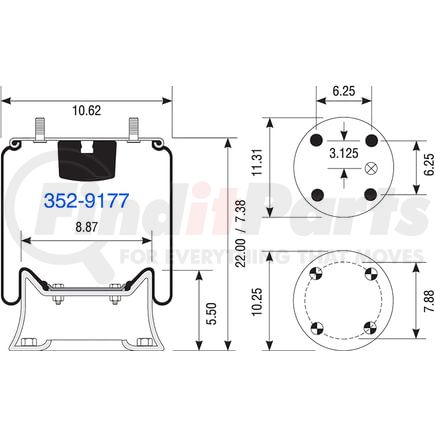 Dayton Parts 352-9177 AIR SPRING W013589177