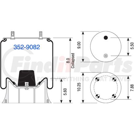 Dayton Parts 352-9082 Air Suspension Spring