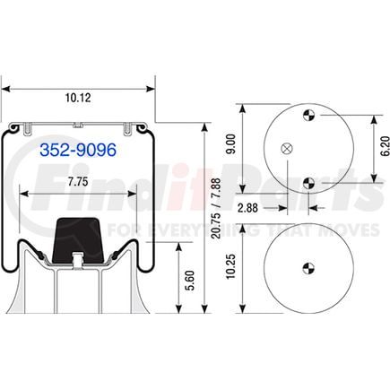 Dayton Parts 352-9096 AIR SPRING W013589096