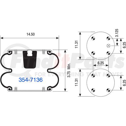 Dayton Parts 354-7136 AIR SPRING W013587136