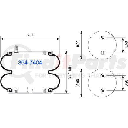 Dayton Parts 354-7404 AIR SPRING W013587404