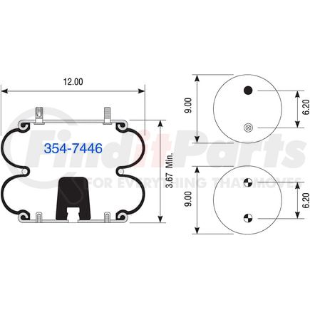 Dayton Parts 354-7446 AIR SPRING W013587446