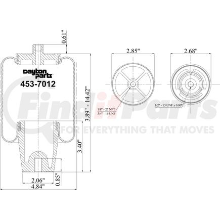 Dayton Parts 453-7012 AIR SPRING,SLV/A