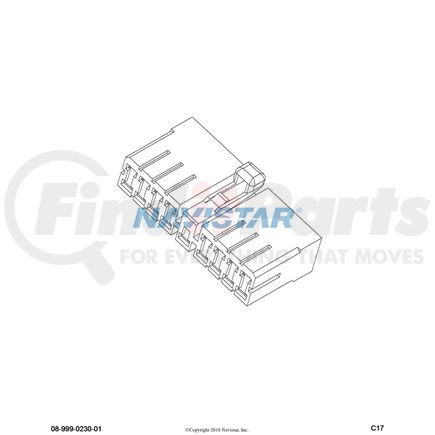 International 1661601C1 BODY CONNECTOR MALE 17-WAY