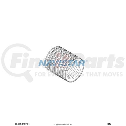 International 450017C1 Convoluted Electrical Wire Loom - 1" I.D. X 1.29" O.D., Navistar Compatible