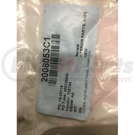 International 2008053C1 Instrument Panel Cover - Charcoal, Navistar Compatible