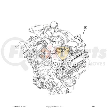 International 1847937C91 Engine Crankcase Breather Assembly, Navistar Compatible