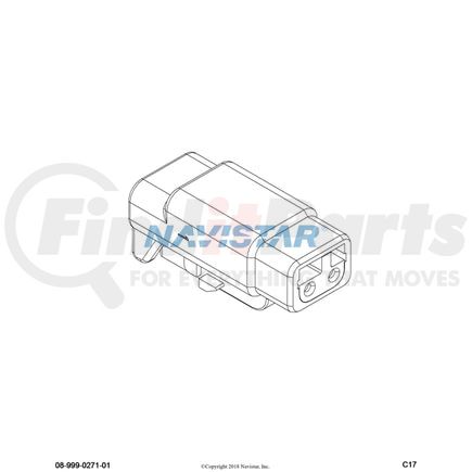 International 3518182C1 Body Wiring Harness Connector - Socket Plug DTM Series, Navistar Compatible