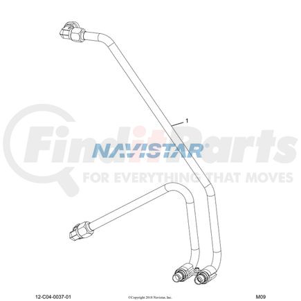 International 2601798C91 Engine Cylinder Head Pipe, Navistar Compatible