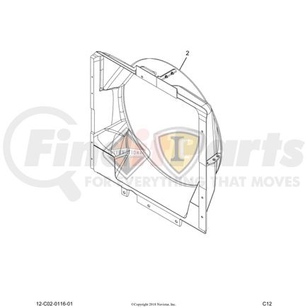 International 2612816C91 Radiator Auxiliary Cooling Module Shroud, Navistar Compatible
