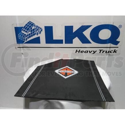 International 3560969C1 Mud Flap Guard - Black W/Interational Logo Left, Navistar Compatible