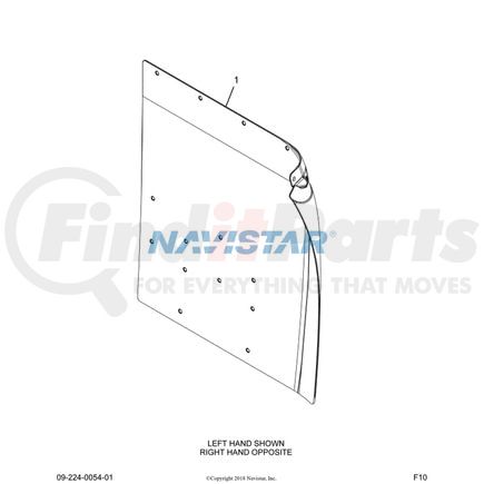 International 3588953C4 Mud Guard, Navistar Compatible
