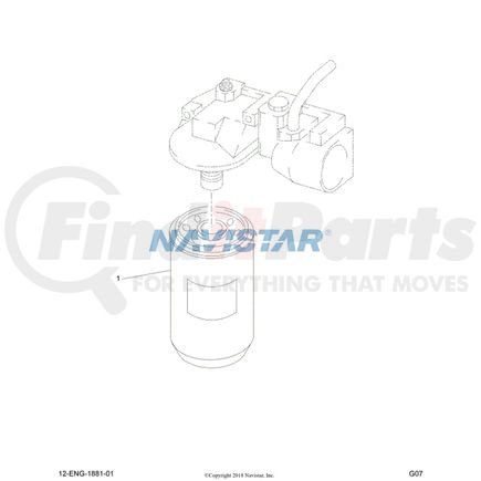 International 1842816C2 Engine Oil Filter, Navistar Compatible