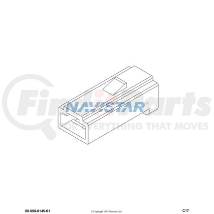 International 188395R1 Body Wiring Harness Connector - 1 Way Male Natural, Navistar Compatible