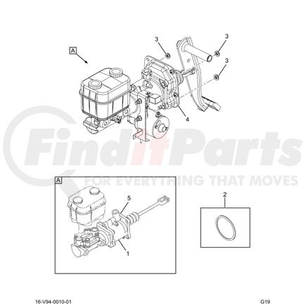 International 2505685C91 CYLINDER,KIT DCM BOOSTER LESS