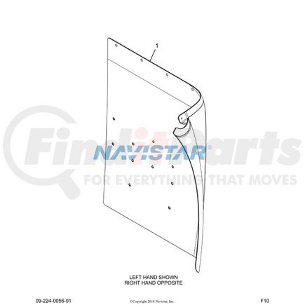 International 3584130C5 GUARD FRT FENDER HDD SFA LH