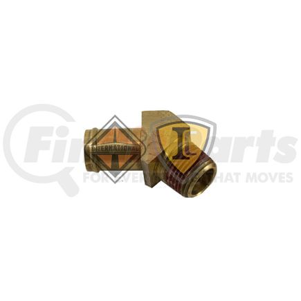 International 864450R1 Elbow Fitting - 45 Degree 1/2" Npt X 3/4" Tube, Navistar Compatible