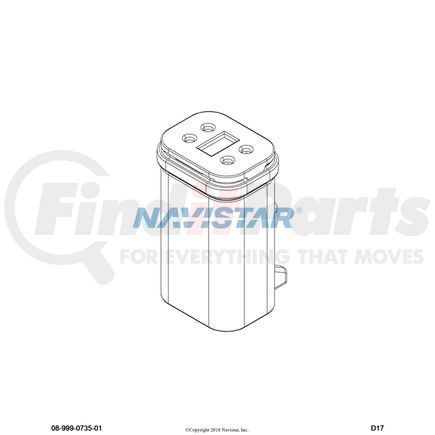International 3991593C1 Body Wiring Harness Connector - DT06-4S-C015, 4-WAY DT, Navistar Compatible