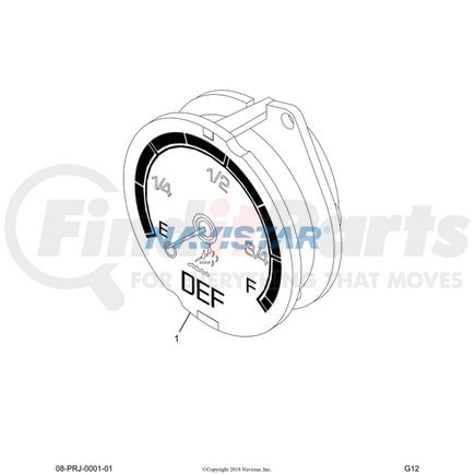 International 2510365C1 Diesel Exhaust Fluid (DEF) - Black Gauge, Navistar Compatible