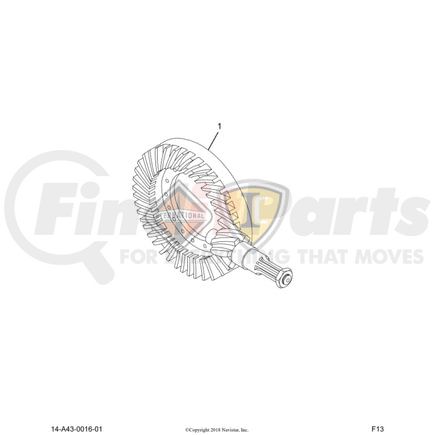 International 2613303C91 Differential Gear Set - R/R 2.64 HYP 14X, Navistar Compatible