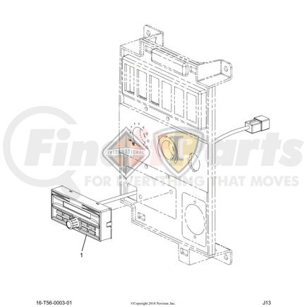 International 4025641C1 Control Electronic Radiator Sleeper Remote, Navistar Compatible