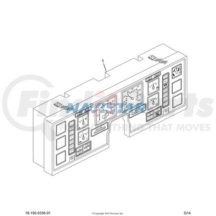 International 2587520C2 Instrument Panel Circuit Board - Center, Navistar Compatible